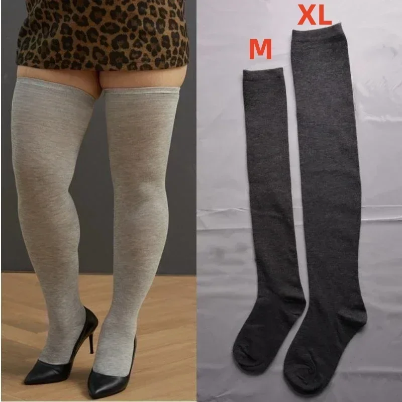 

FREEAUCE Plus Size Thigh High Long Plump Women Over Knee Sock Stocking Large Oversized Leg Warmers White Socks for Woman