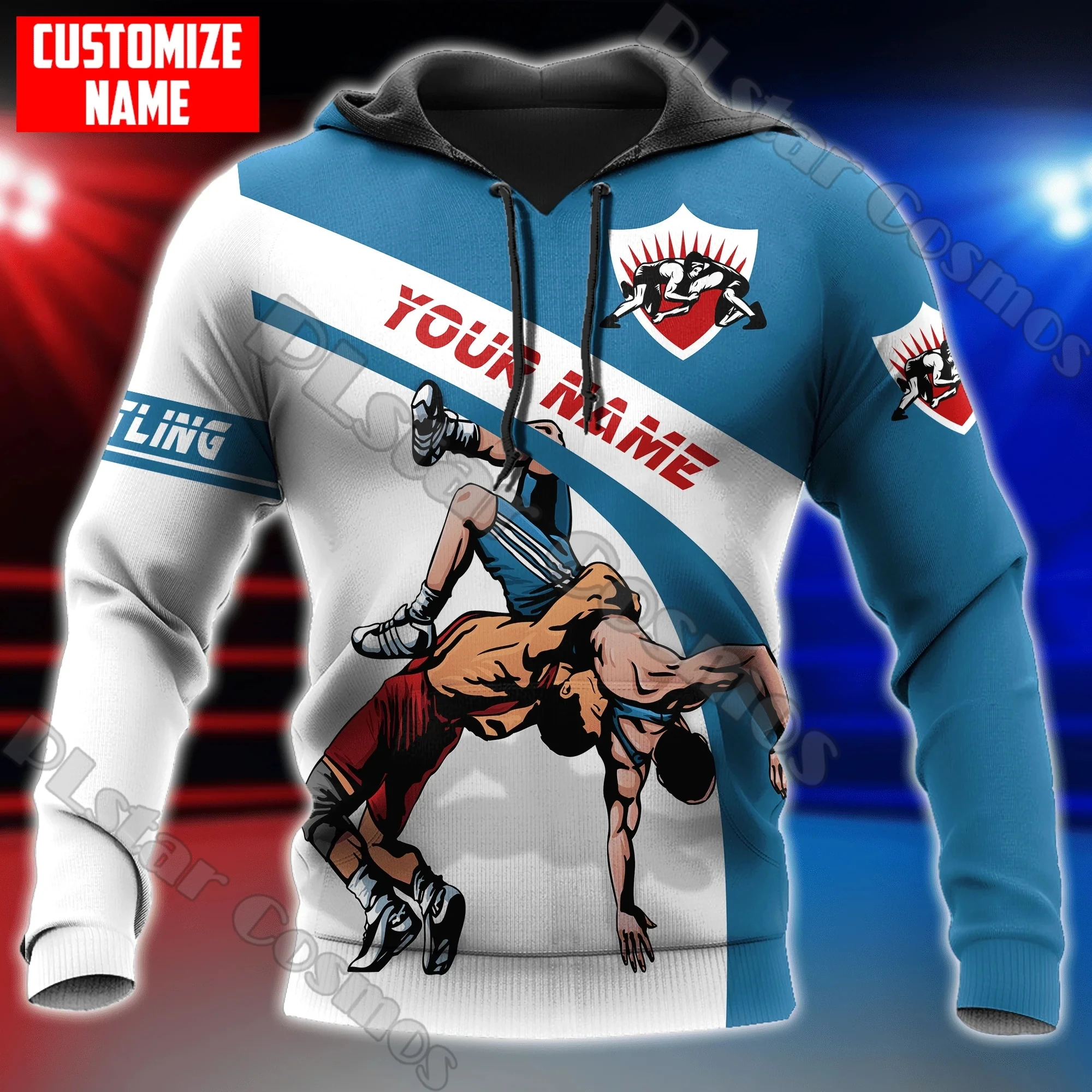 

Customized Name Wrestling Player 3D Printed Fashion Men's hoodies Unisex Casual zipper Pullover Gift For Wrestling Lovers TDD166