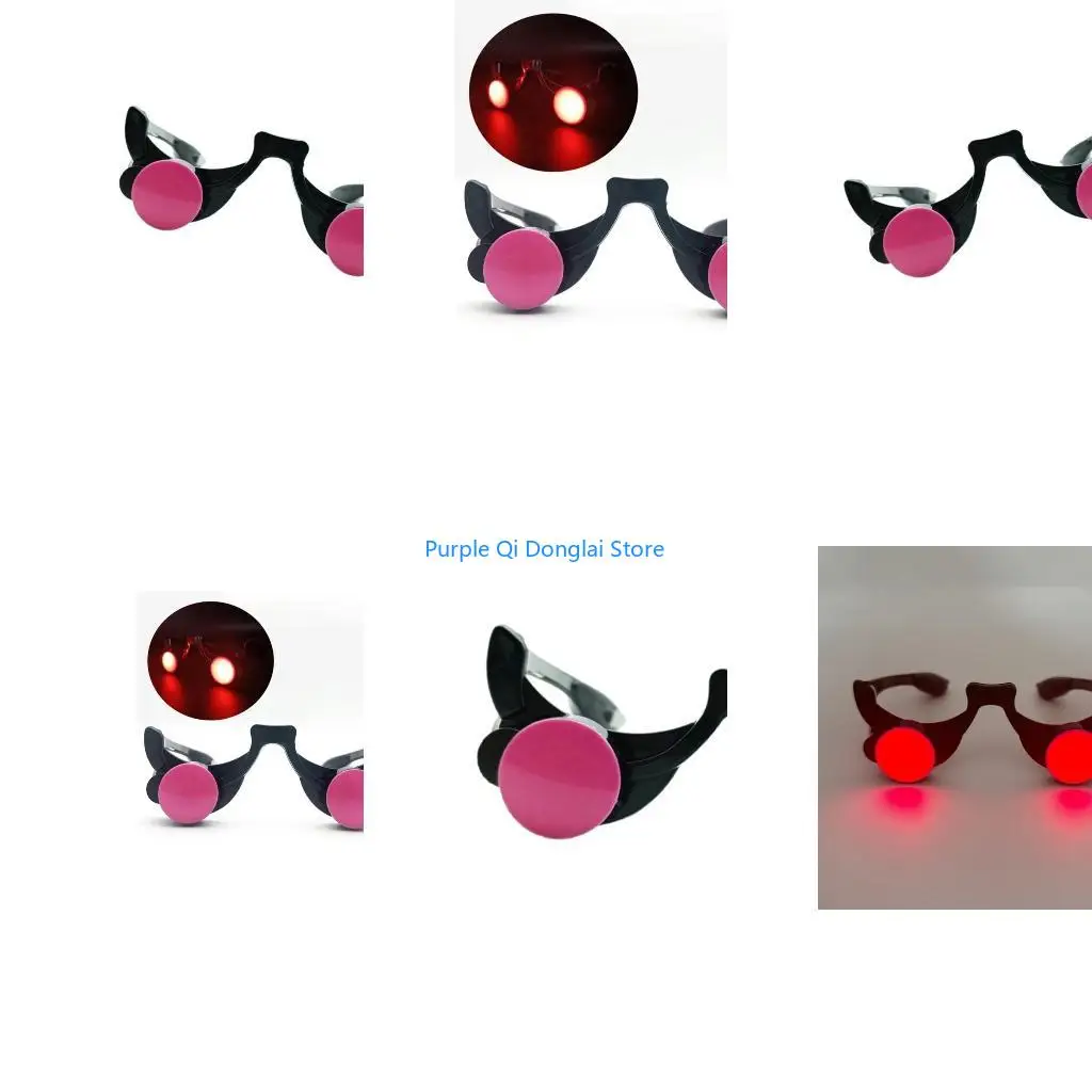 L21E Red Glowing Eyeglasses Scary Grim Reapers Cosplay Halloween Costume Accessories Light up Glasses Eyewear Party