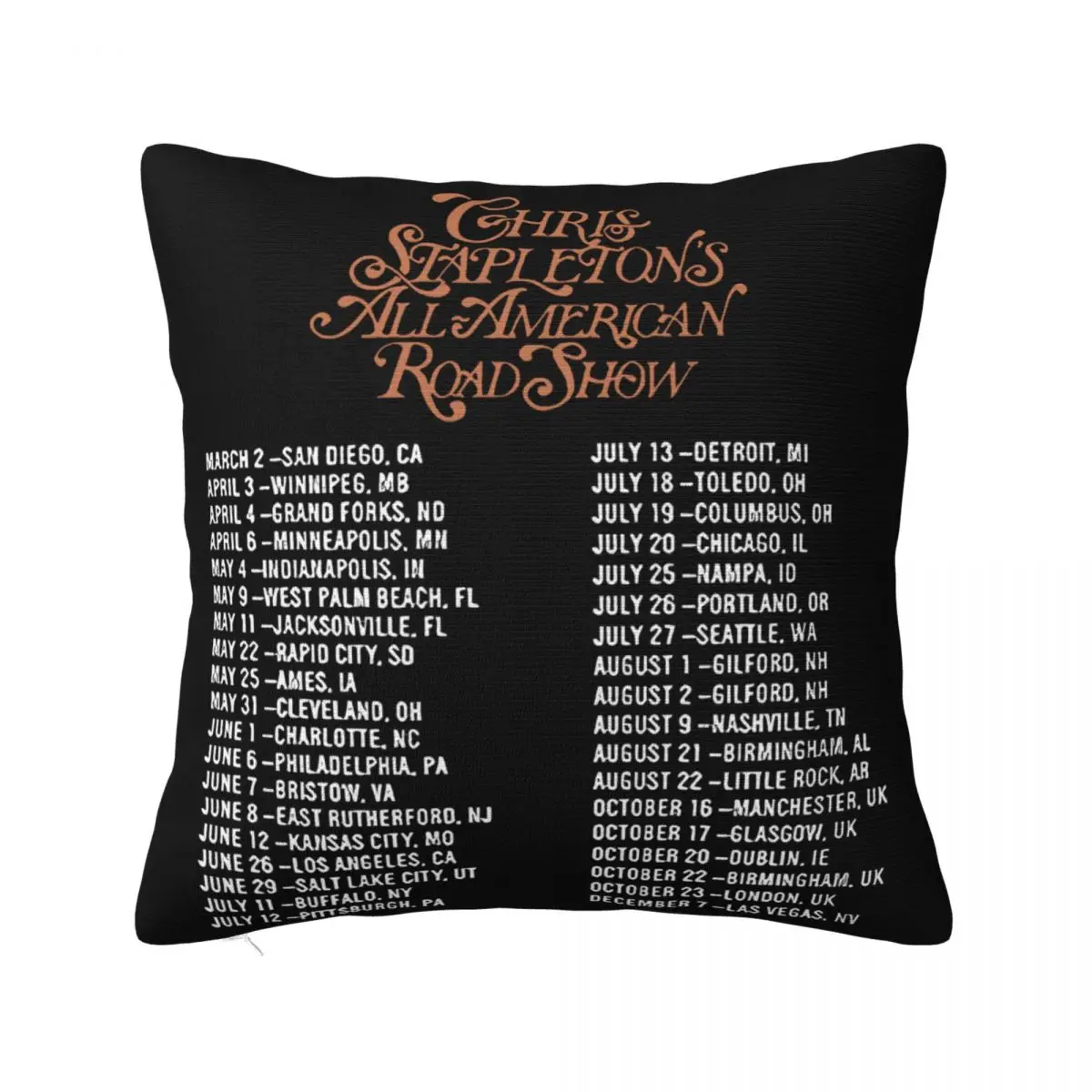 All American Road Show 2024 Tour 1 Body Pillow Decorative Cushion Room Decorating Items Pillow Case Pillow Cover