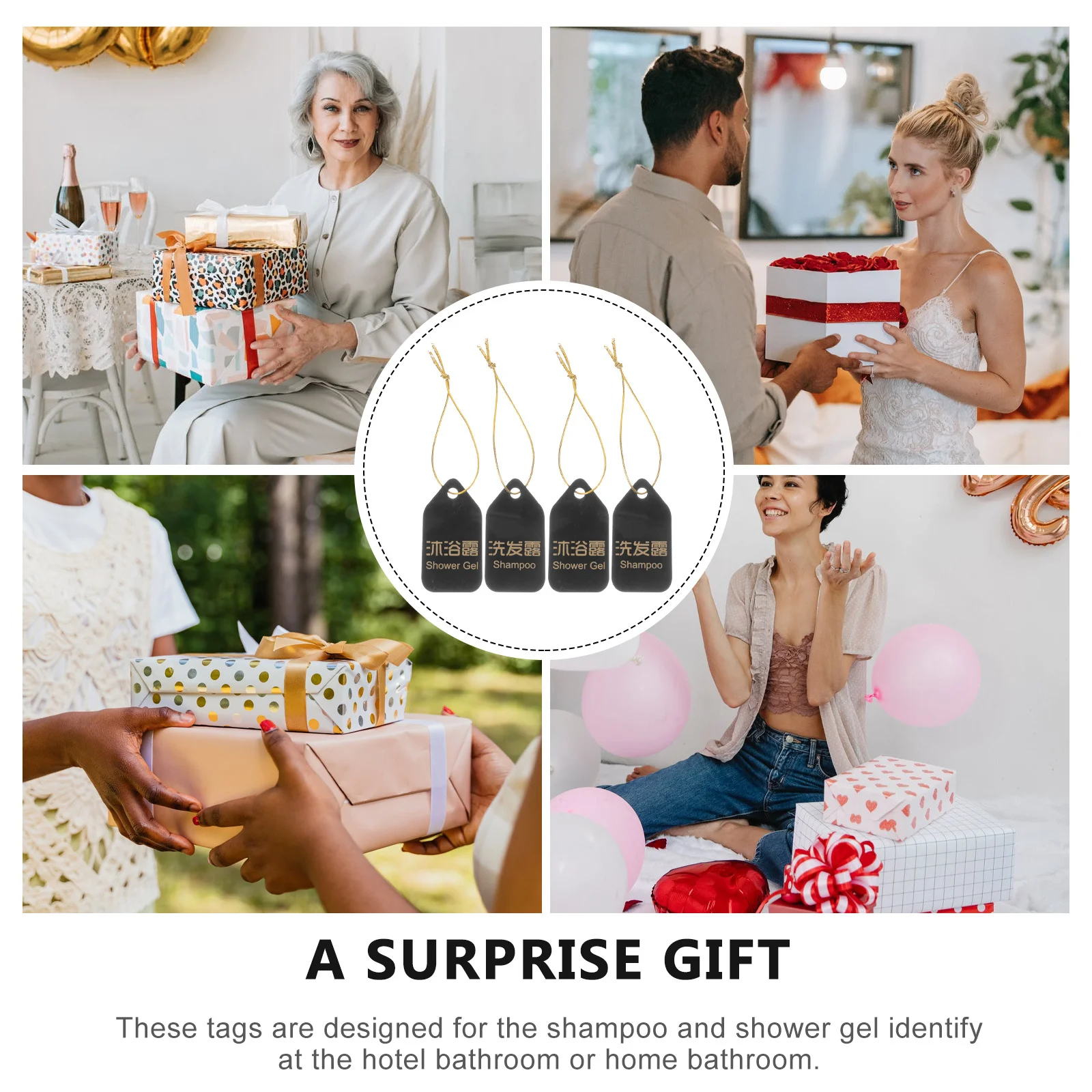 

1 Set Acrylic Shampoo Tags Shower Gel Label For Toiletries Dispenser Bathroom Classification Marking Hotel Use Reusable Lotion