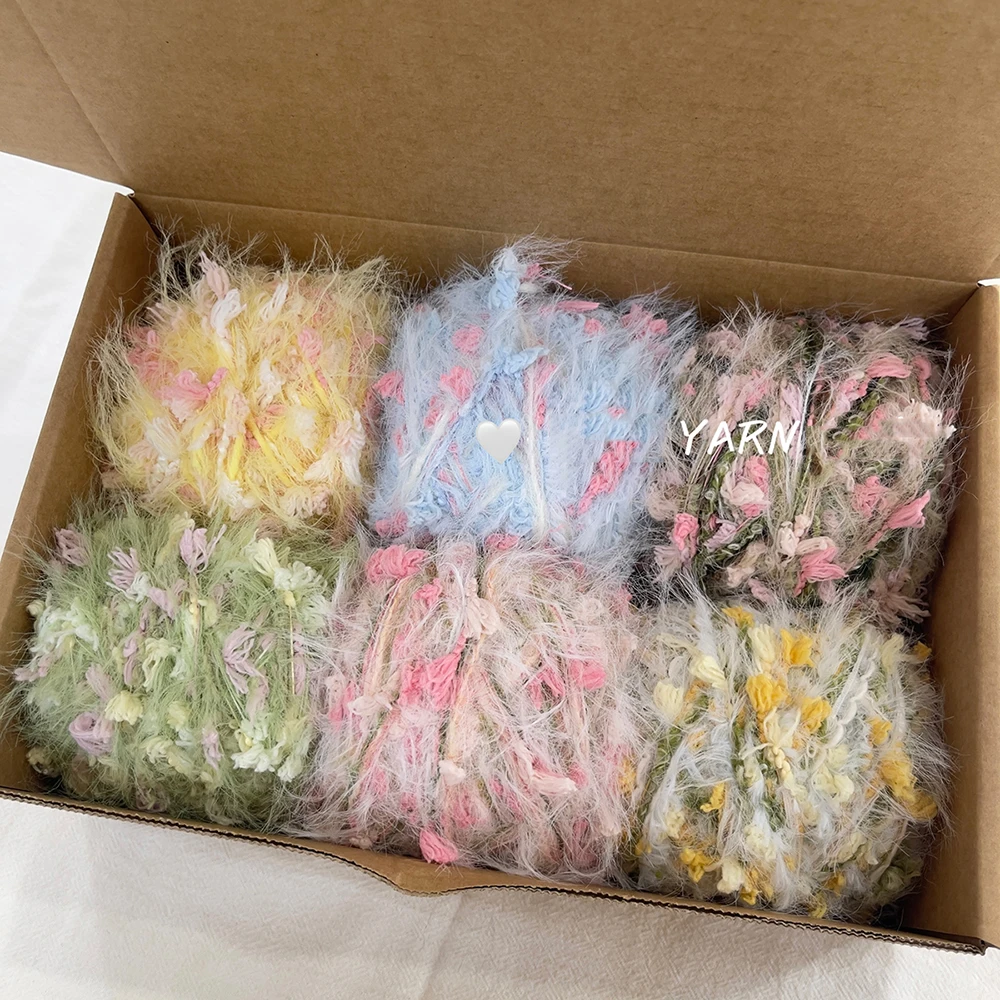 

DIY 6pcs 50g Yarn Ball Set Mixed Thread Knitable Scarf with Crochet Tool Multifunctional Yarn Ball Creative Gift DIY Knitting
