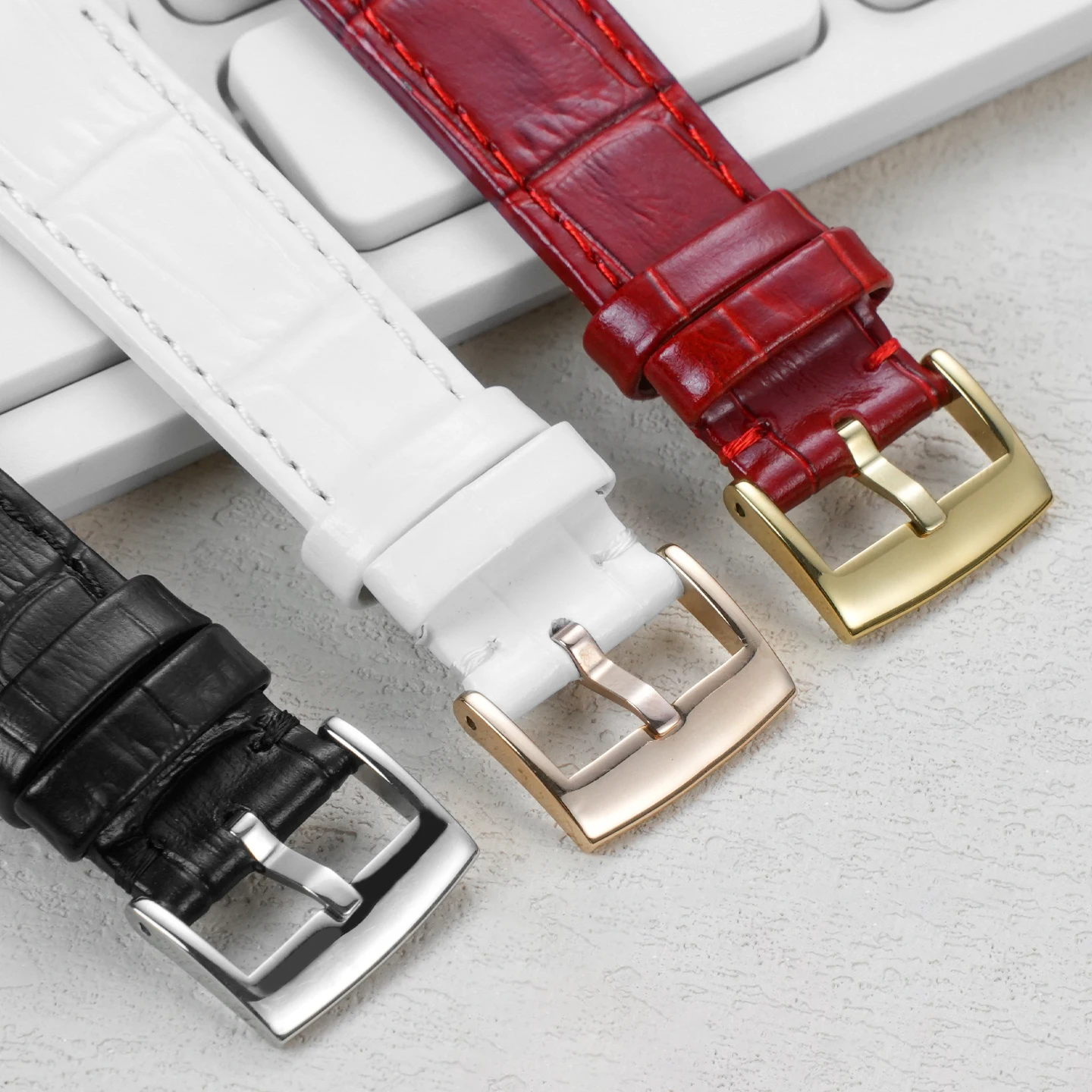 Trendy Fashion Watchband for Swarovski 1187023/5027203 Time Running Special Steel Grain Genuine Leather Women's Watch Strap 17MM