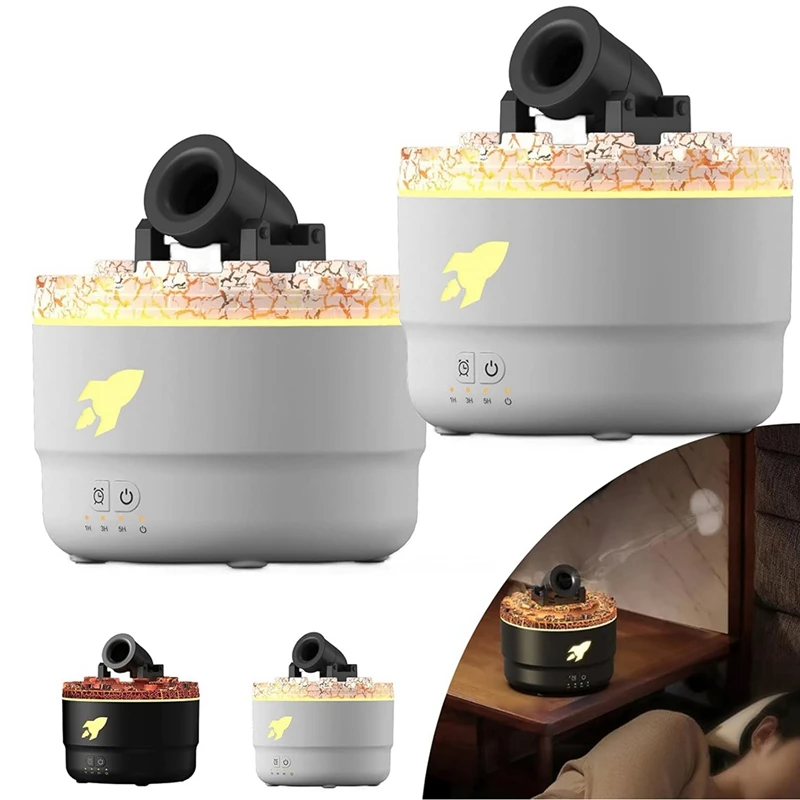 Volcanic Tower Humidifier Humidifier Silent Dehumidifier Color LED Light Home Office Dehumidifier US Plug