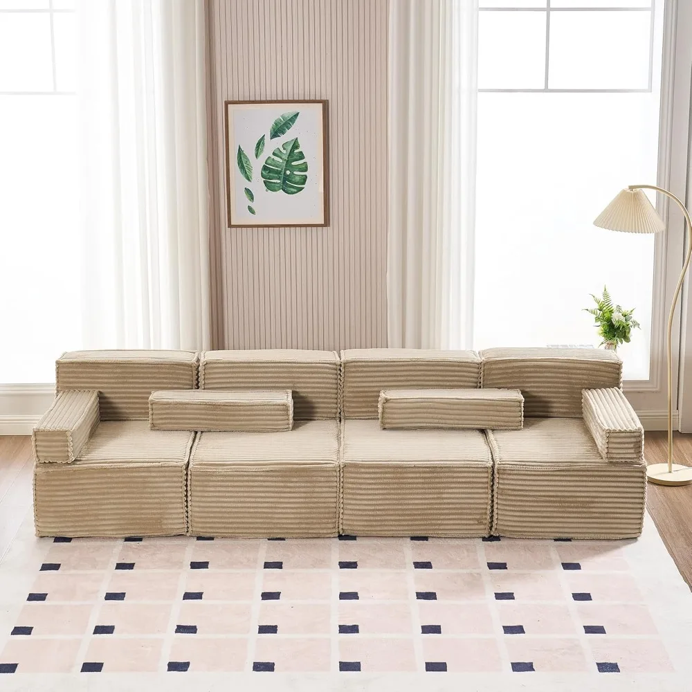 

Modular Sectional Sofa - Comfy Upholstered Cloud Couch for Living Room - Modern Minimalist Couch,Deep Seat,No Assembly Required