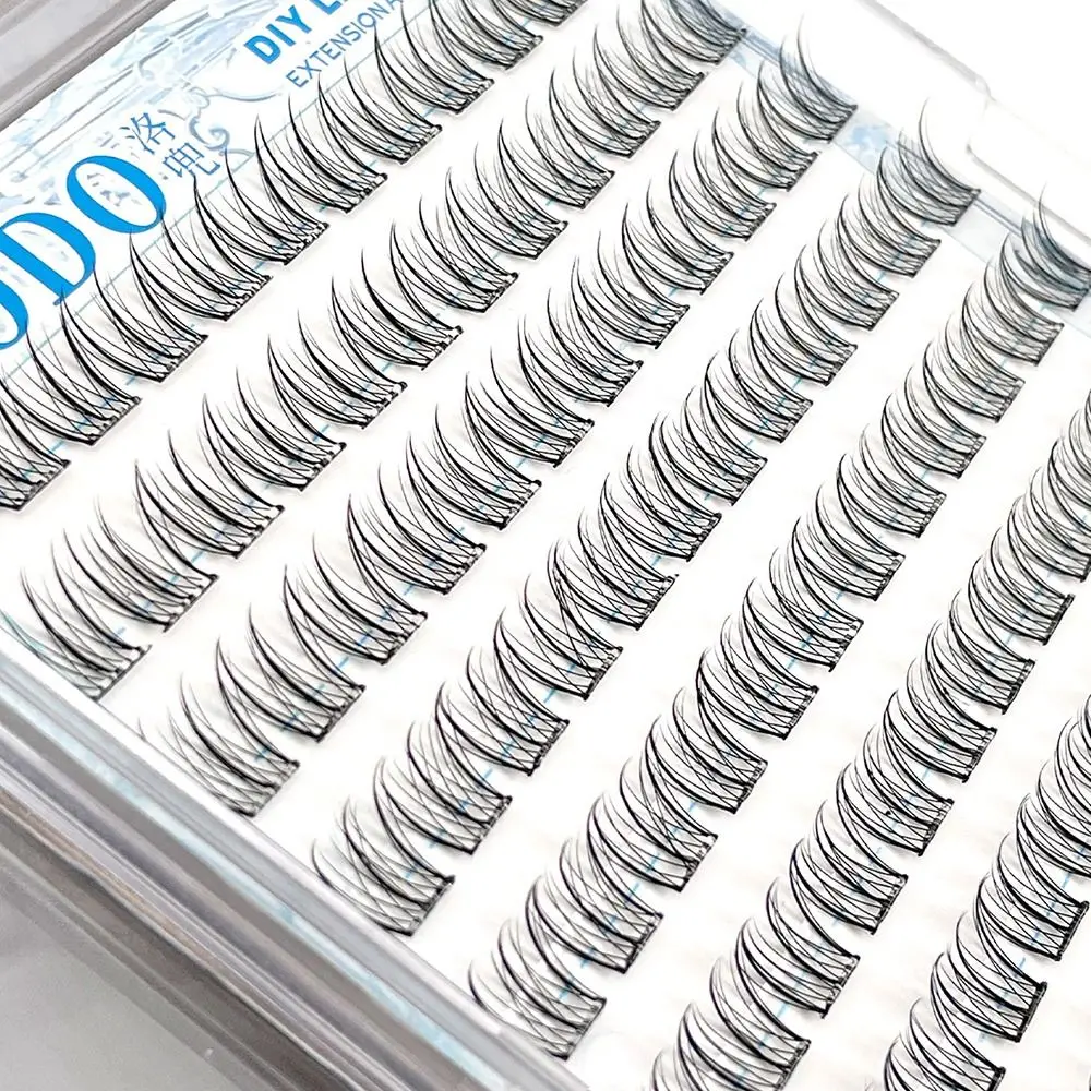 120 個接着剤不要自己粘着まつげクラスター自然な外観バードスタイル再利用可能なつけまつげ簡単なアプリケーション韓国