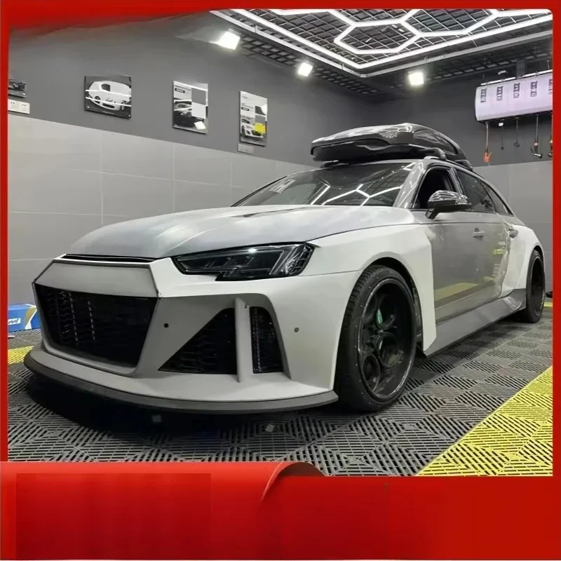 

Suitle New RS4 with Wide-body and Large-bumper Kit Including Front Rear Bumpers Hood Rear Wing Side Skirt