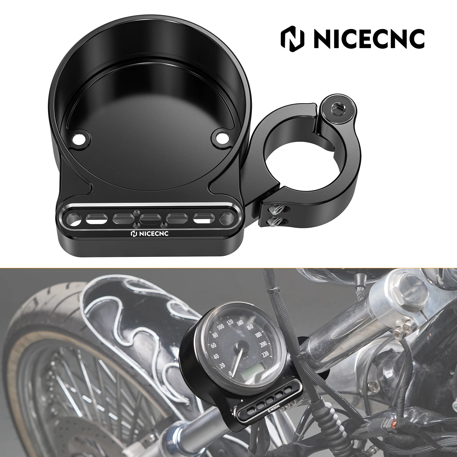 

For 09-14 Harley Iron 883 XL883N Speedo Gauge Relocation Bracket Kit for Harley Iron 1200 XL1200NS 18-21 Roadster XL1200CX 16-20