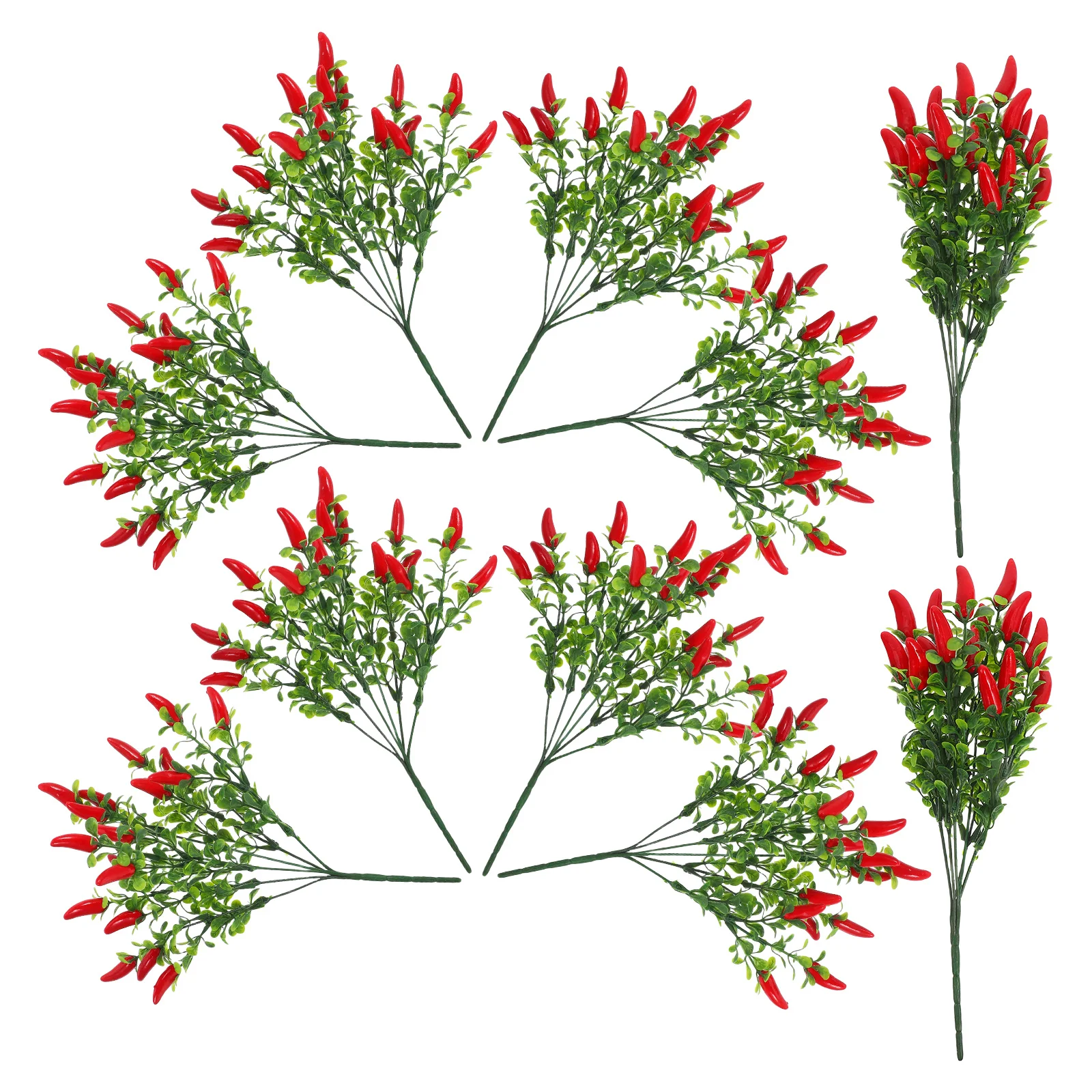 

10pcs Artificial Red Pepper Bunch Lifelike Chili Garland Faux Vegetable Branch For Home Office Decor Photography Prop Fake Food