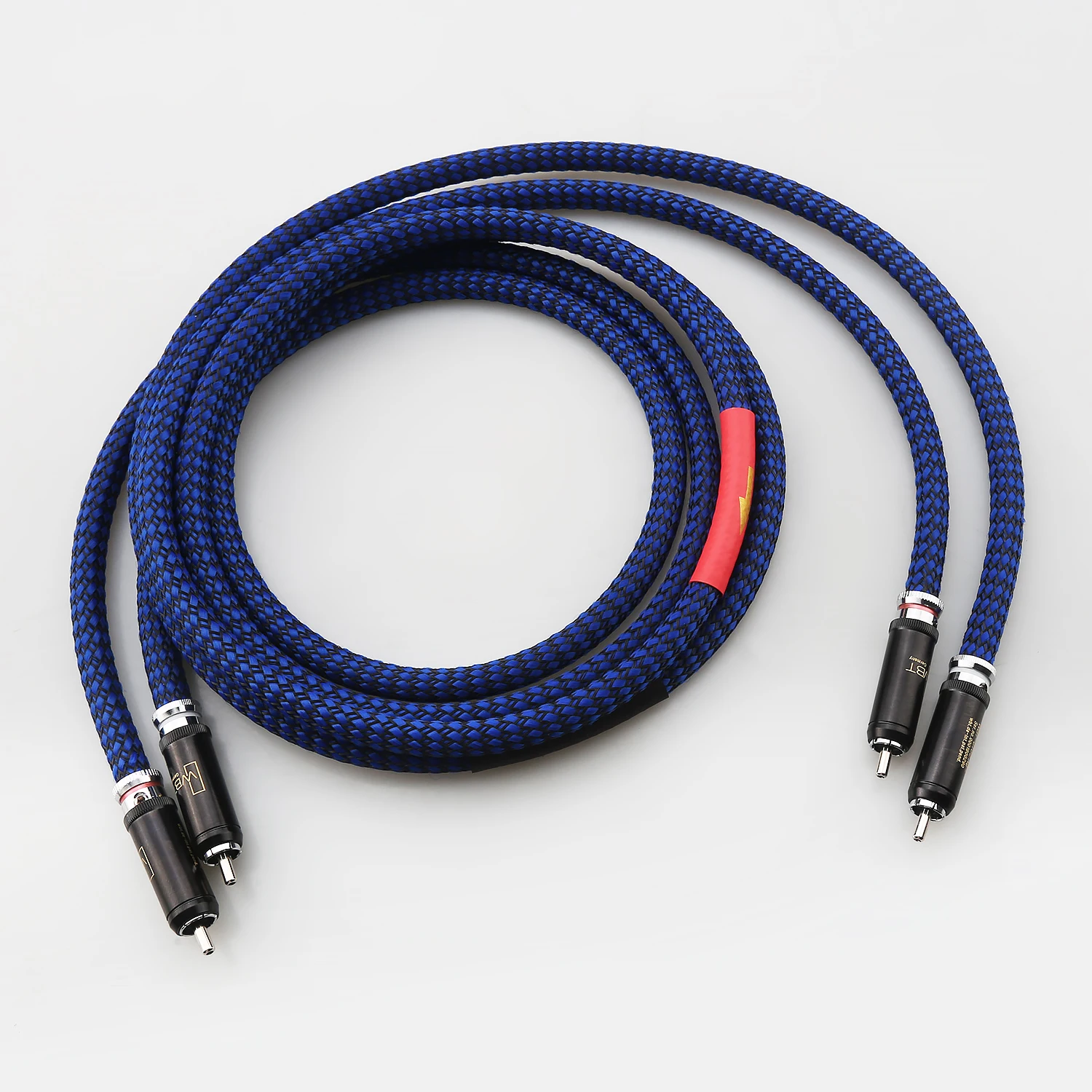 A53 Pair HIFI RCA Audio Interconnect Cable with Rhodium Plated Plug Audiophile Stereo Signal Cord