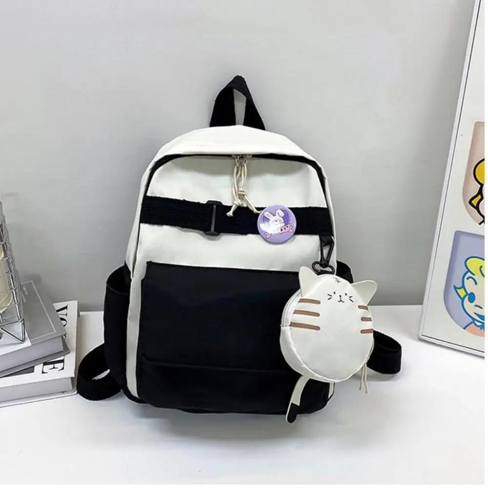 Sacs à dos de dessin animé pour enfants avec porte-monnaie, sac initié pour enfants mignons, sangles réglables, sac d'école en nylon pour la maternelle