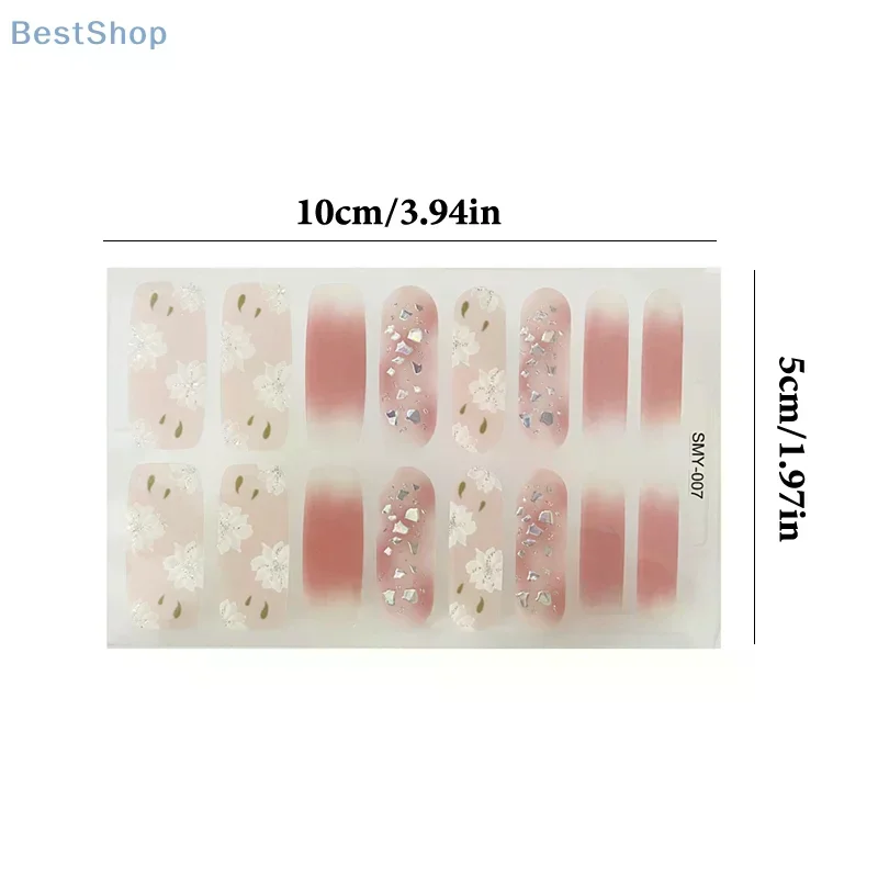 Keine Backlampe, wasserdichte Nagelfolien, vollständige Abdeckung, Nagelaufkleber, einfarbig, 14 Nägel/Set, mehrfarbiger Nail-Art-Look-Patch, fest