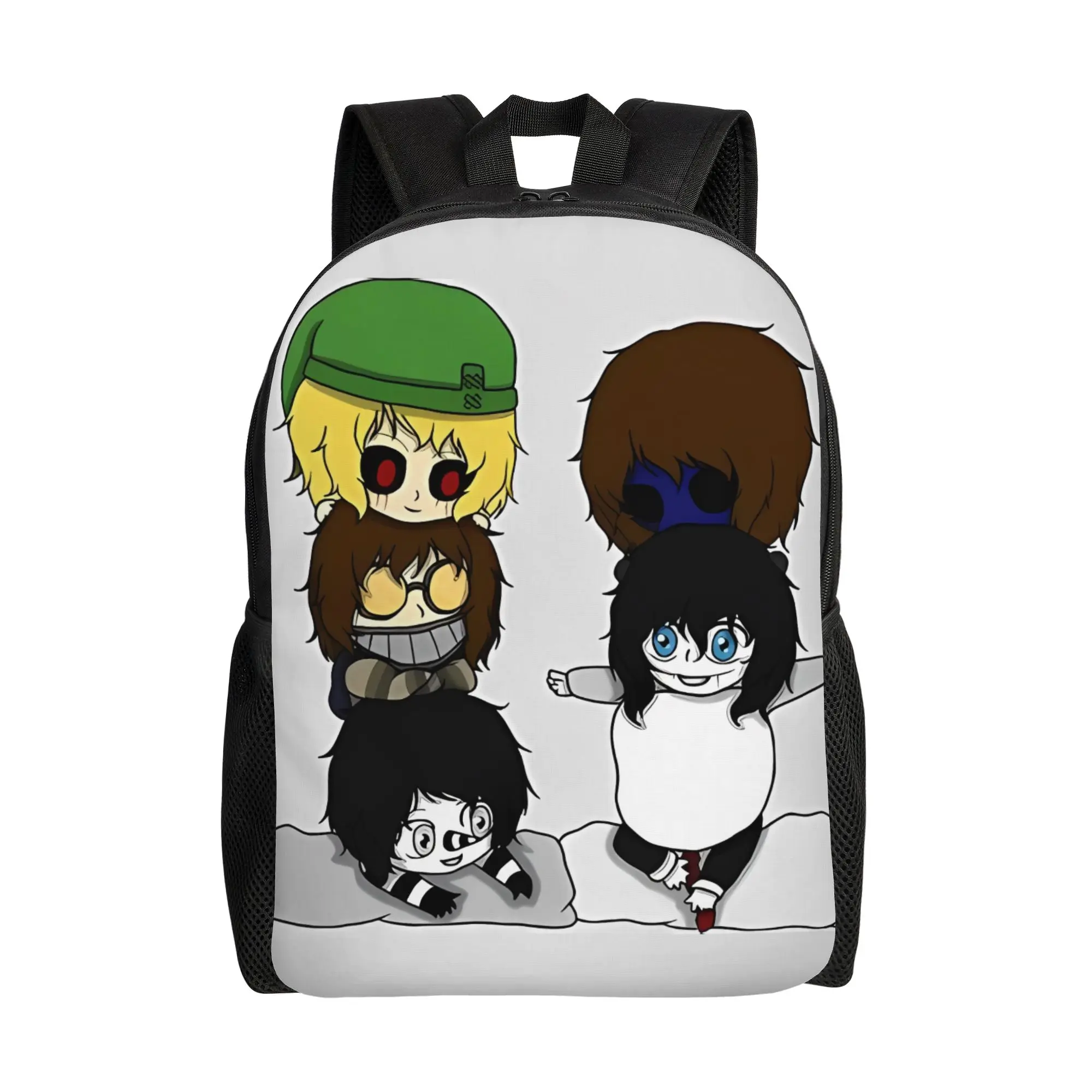 

Retro Chibi CCreepypasta Backpack Ladies Fashionable mochila Large Capacity Laptop Bag Back To School Season