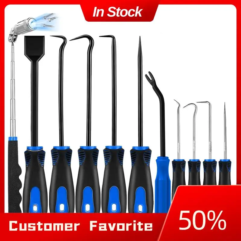 

AT03 Top 11 Pcs Automotive Hook And Pick Tool Set With Telescoping Magnetic Pickup Gasket Scraper Remover Pry For Mechanic Auto