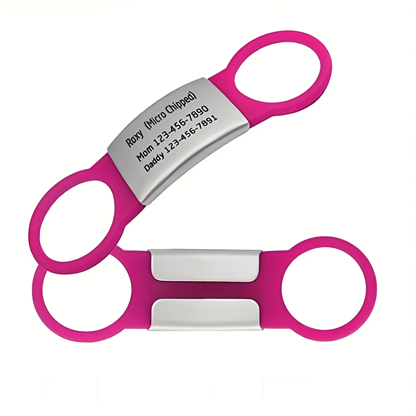Personalised Dog Tag Silent Slide On Id Tag For Pet Collars_voghion.com