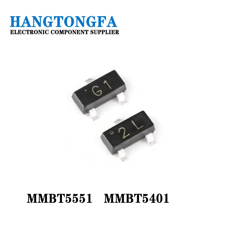 100PCS  Transistor  MMBT5551  MMBT5401  SOT-23 NEW IN STOCK MMBT5551/G1 MMBT5401 2L SMD