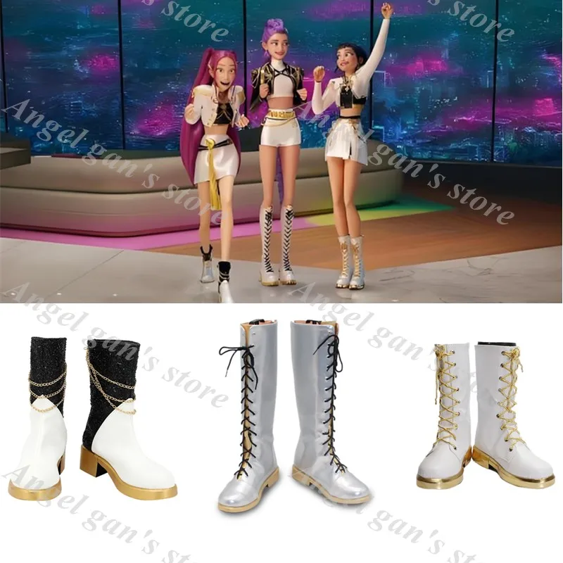 

Girls Zoey Rumi Mira Cosplay Shoes KPop Demon Hunters Girls Shoes Anime Costume Boots Custom Made Children Boots Shoes