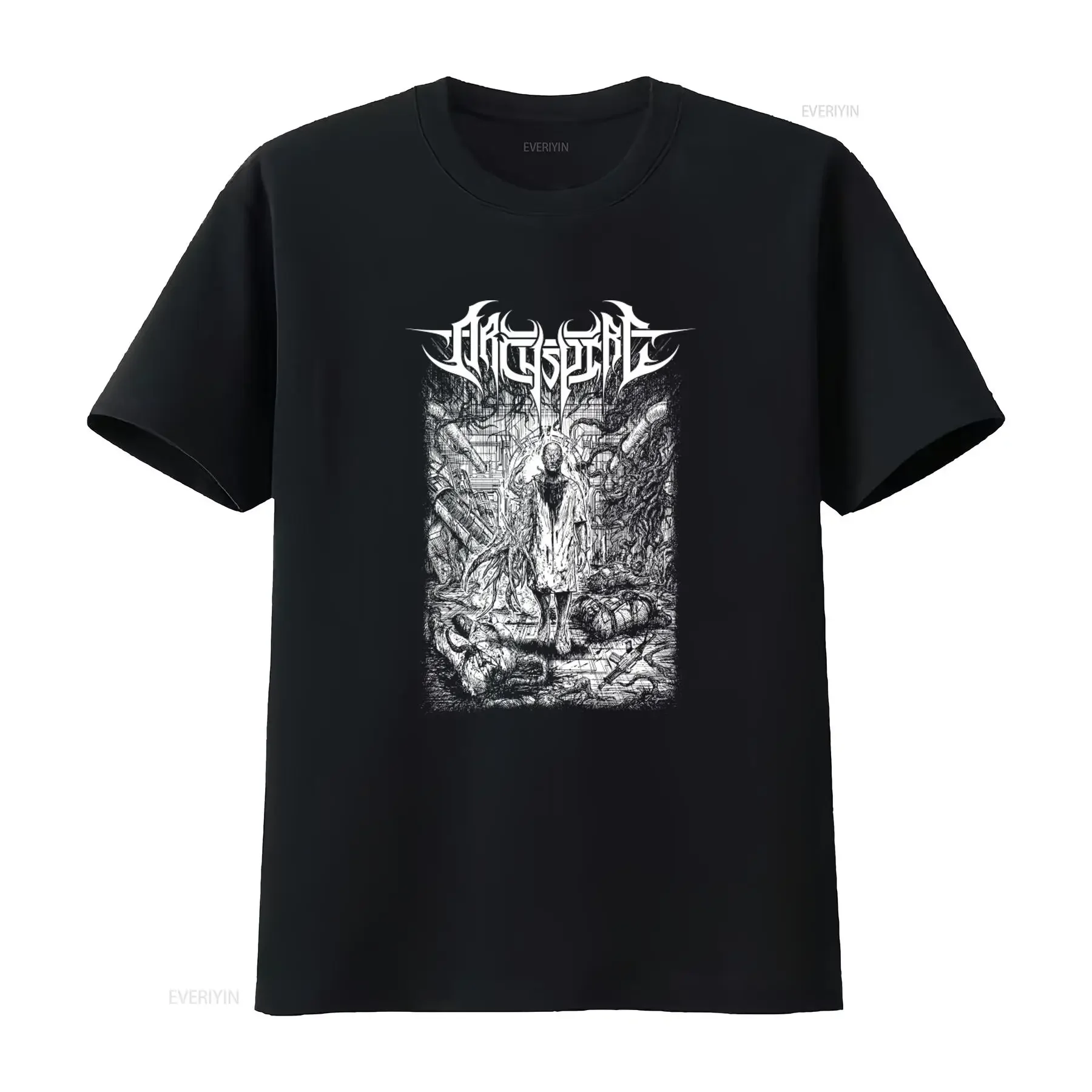 ARCHSPIRE Everything Faster T Shirt for Men Heavy Metal Band Art Print vintage Washed streetwear Breathable Stretched Soft