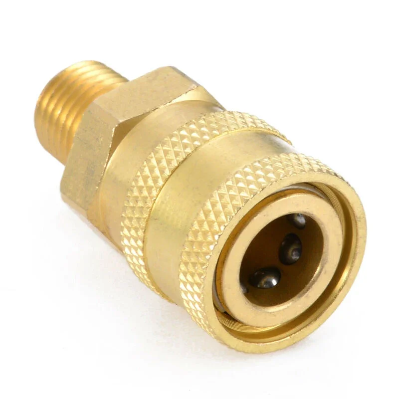

Gold Brass Quick Coupler High Pressure Converter Connector Replacement For Hot And Cold Power Washer Connector