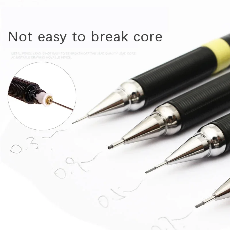 8pcs Mechanical Pencil with Refill Rods Set 0.3mm 0.5mm 0.7mm 0.9mm Automatic Pencil Replaceable Leads Office School Stationery