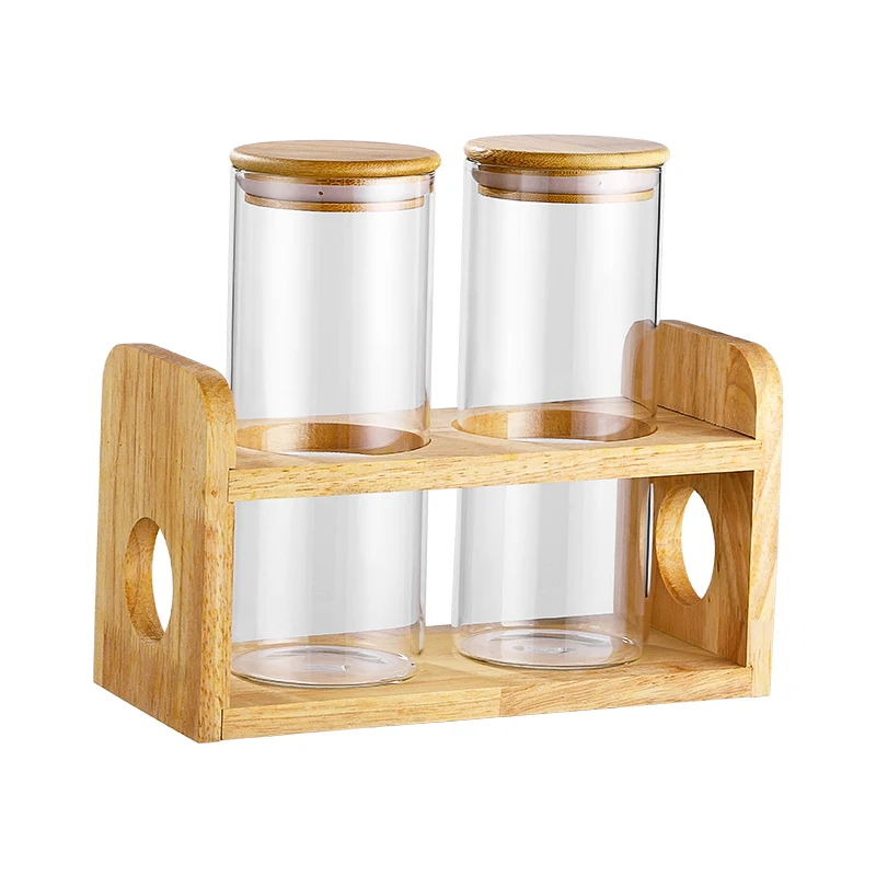 Bar Table Decoration Tea Display Jar Transparent Glass Test Tube Display Rack Milk Tea Shop Coffee Bean Storage Jar