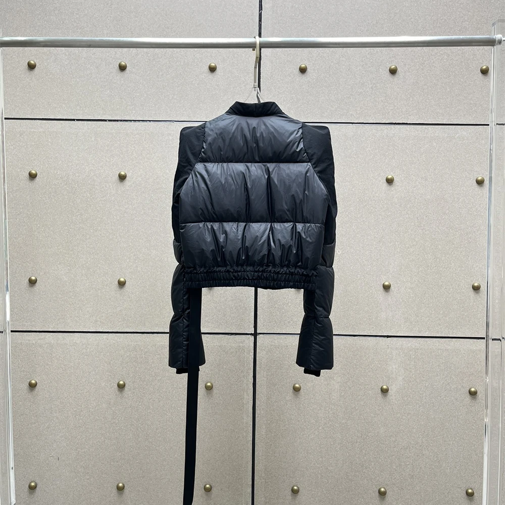 80% Piumino d'anatra Giacca invernale da donna Y2k Decorazione svolazzante Spalla dritta Moda Pendolare Piumino caldo 2024 Autunno Nuovo