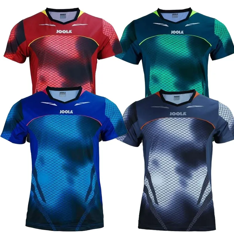 joola-ピンポン半袖スポーツユニフォーム男性女性バドミントン服ラウンドネック吸湿発散性テクノロジーその他の生地