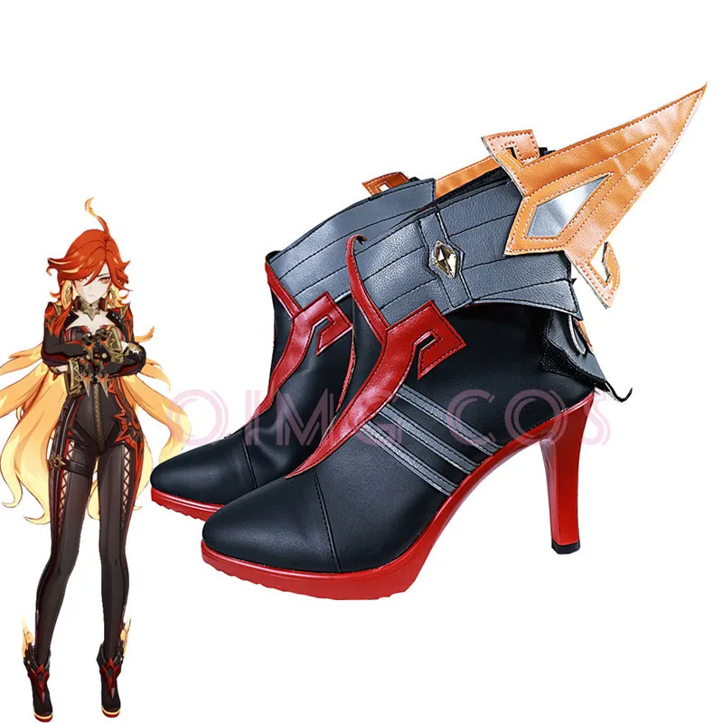 Genshin Impact Mavuika Cosplay Shoes Anime Chinese Style Halloween for Women Game