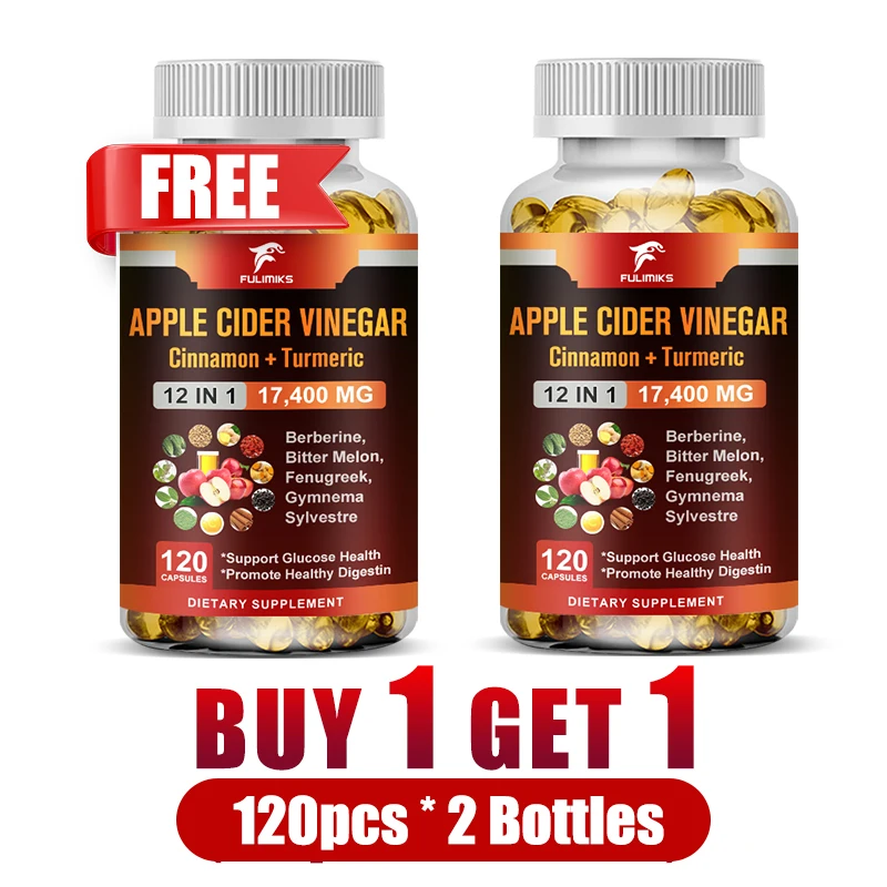 

Капсулы с яблочным уксусом, с корицей и куркумой, для контроля веса, улучшения пищеварения, улучшения кровообращения и поддержки иммунитета.