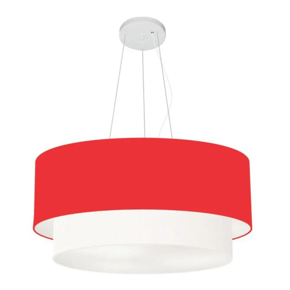 MJ-4370 Red and White Cylindrical Pendant For Dining and Being Table