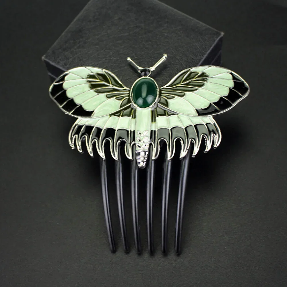 Butterfly Combs Titanic Butterfly Rose Cosplay Prop Alloy Vintage Hairpins Hair Combs Jewelry Accessory Gift Souvenir