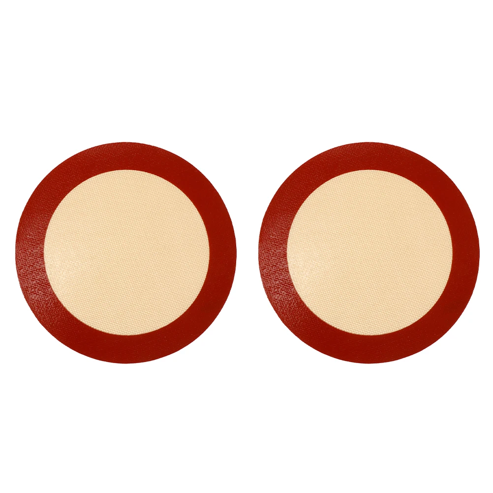 

2 Pcs 8 Inch Round Silicone Baking Mat Heat Resistant Oven Air Fryer Non Stick Microwave Turntable Mat Pizza Pastry Easy Clean