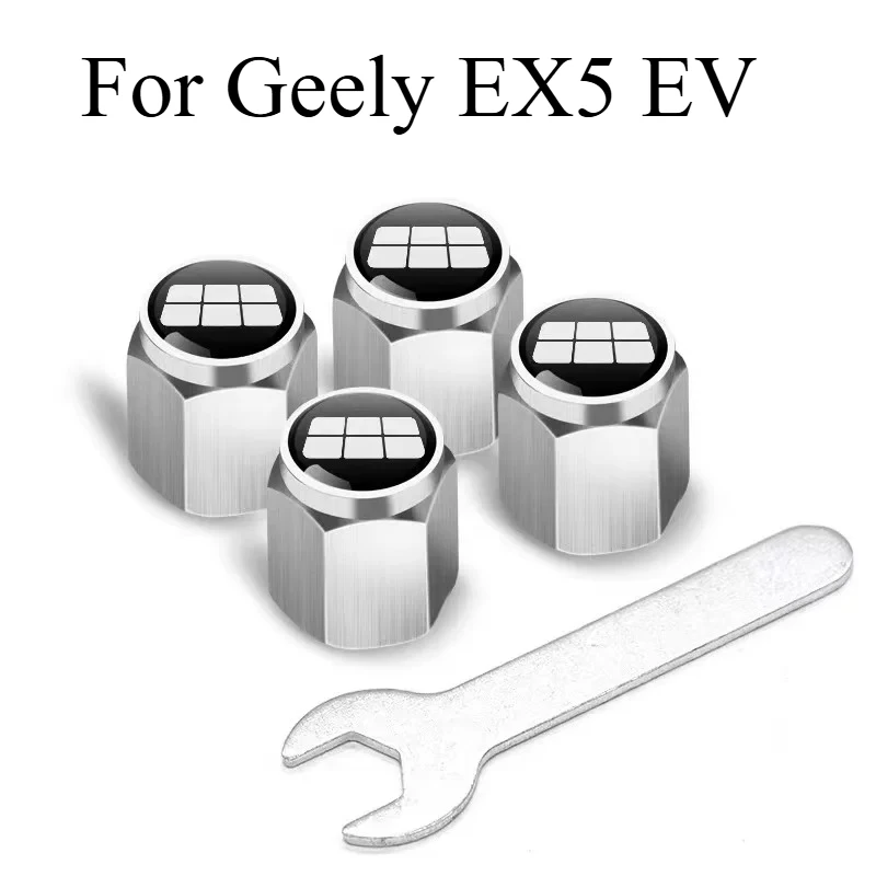 

For Geely EX5 EV Tire Valve Stem Caps – 4pcs Aluminum Alloy Dustproof Air Caps Cover, Tire Pressure Monitoring System
