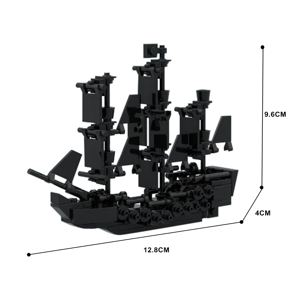 Gobricks MOC Black Pearl เรือรุ่น Building Blocks Classic Mini Black Seas Barracudas 6285 อิฐของเล่นเด็กของขวัญวันเกิด