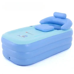 PVC Foldable Inflatable Bathtub Portable Adult Bath Tub and Baby Swim Pool Blow-Up SPA Tub for Travel UseHome Travel