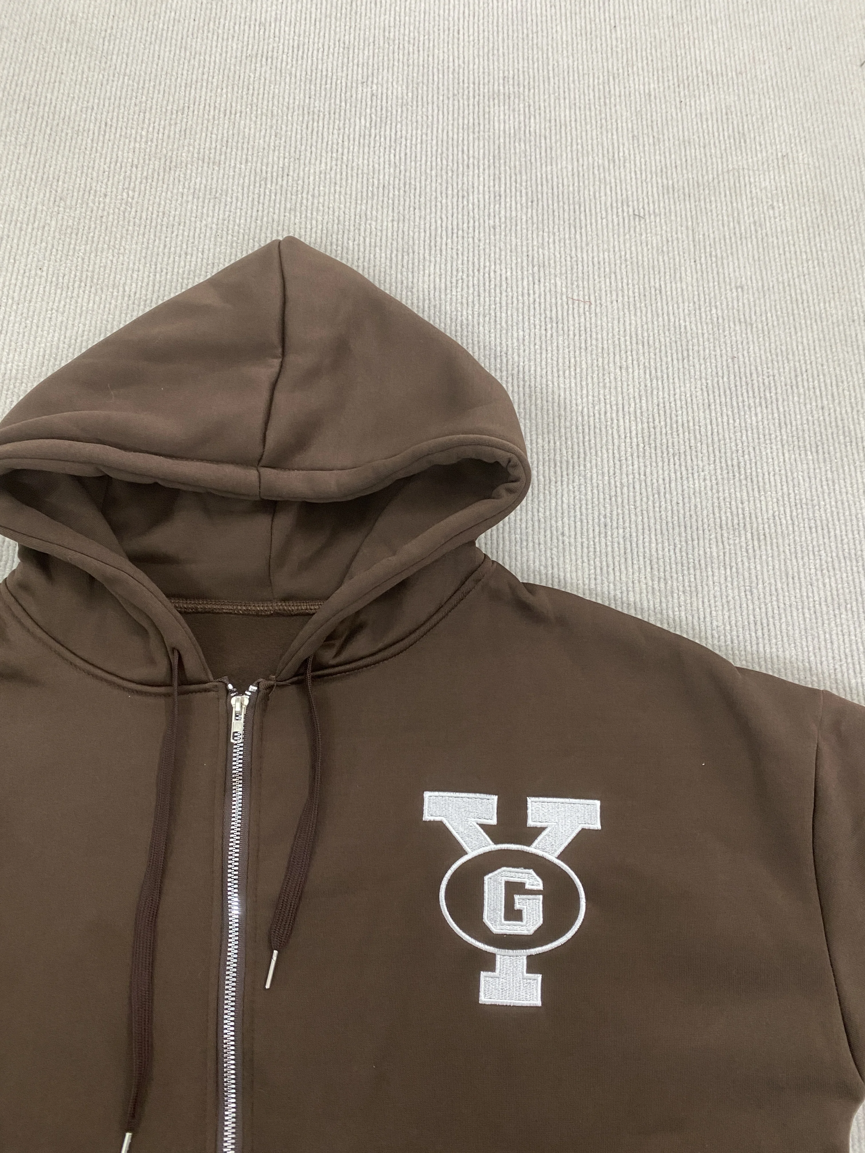 هوديي ريترو مع حروف مطرزة، هوديي دافئ، ملابس رياضية شتوية كاجوال وفضفاضة، مجموعة سراويل رياضية للرجال والنساء