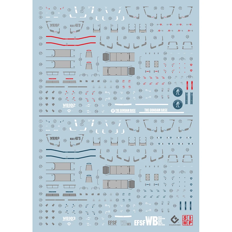 EVO Water Decals Model Slide Decals For 1/144 HG RX-78-2 Beyond Global Fluorescent Sticker Collection Models Toys Accessories