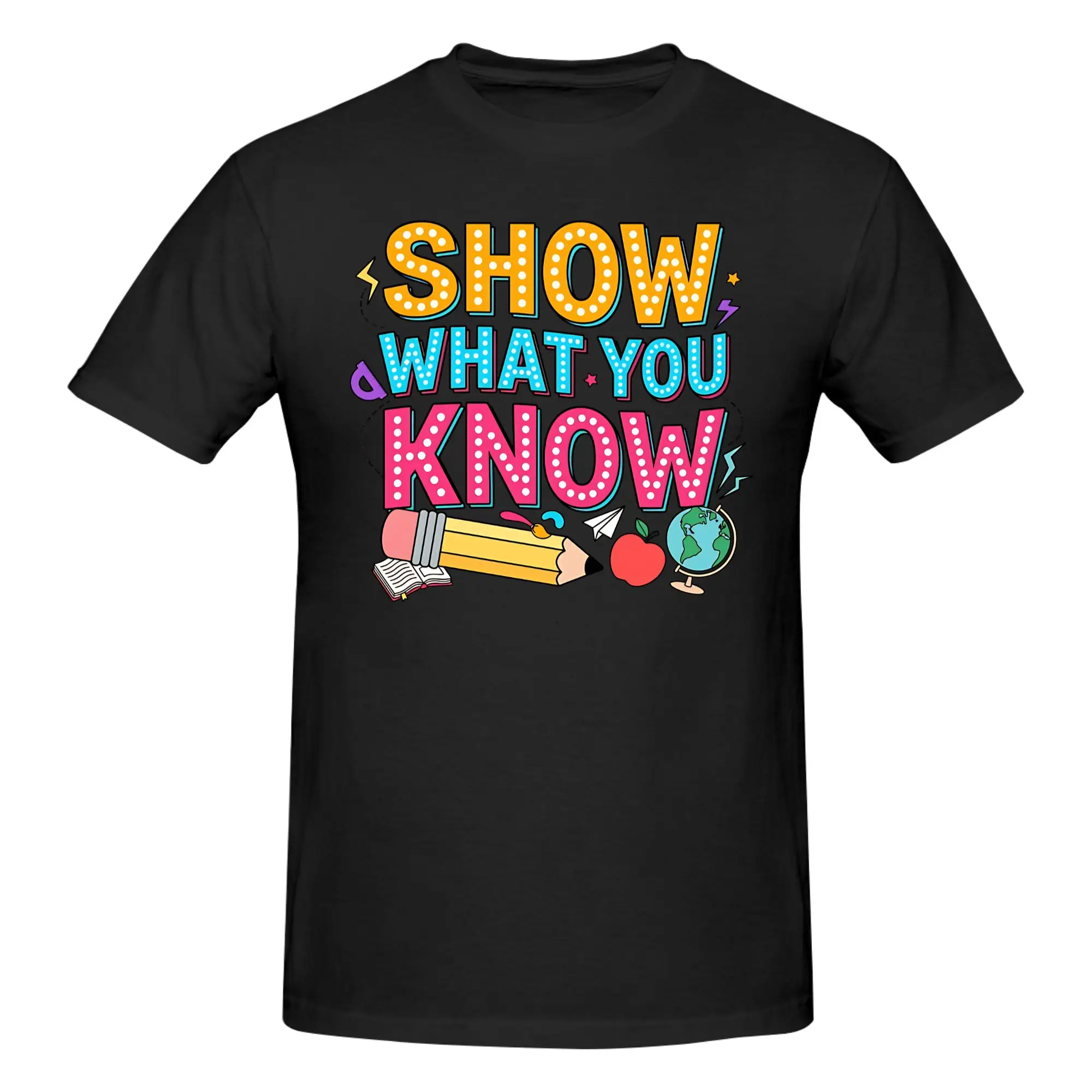 1 Piece Test Day Encouragement For Students Funny Graphic 100% Cotton T-Shirt Testing Day  Funny Tops Tees For Men