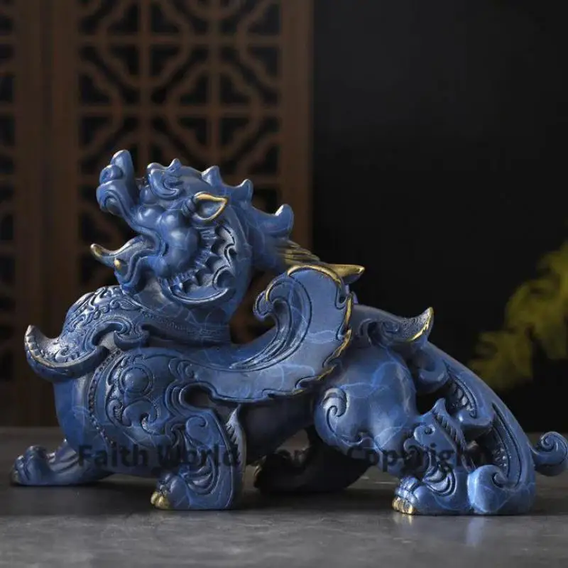 

ДОМАШНЯЯ семья латунный дракон PI XIU GOOD LUCK Орнамент Магазин прощание деловые деньги процветают экзорцируют злые духи FENG SHUI