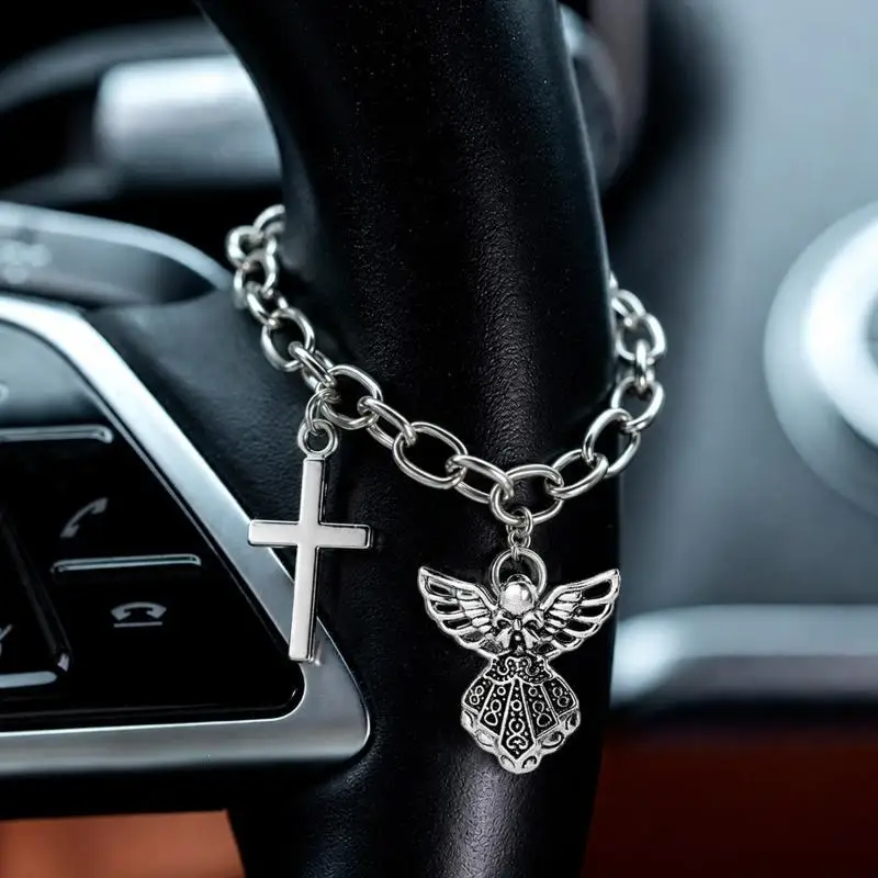St. Benedict Cross Pendant Protection Rosary Car Accessory Lightweight Religious Interior Decoration for All Vehicle Types