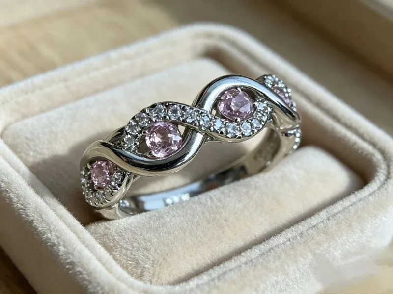 New Stylish Pink Zircon Ring, Minimalist, Elegant and Sophisticated