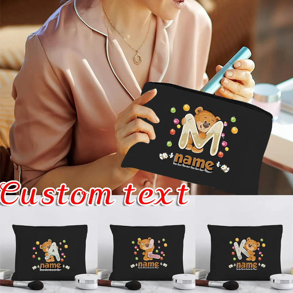 

Personalized Customization Name Women's Makeup Bag Travel Bag Lipstick Storage Box Fashionable Zipper Wallet