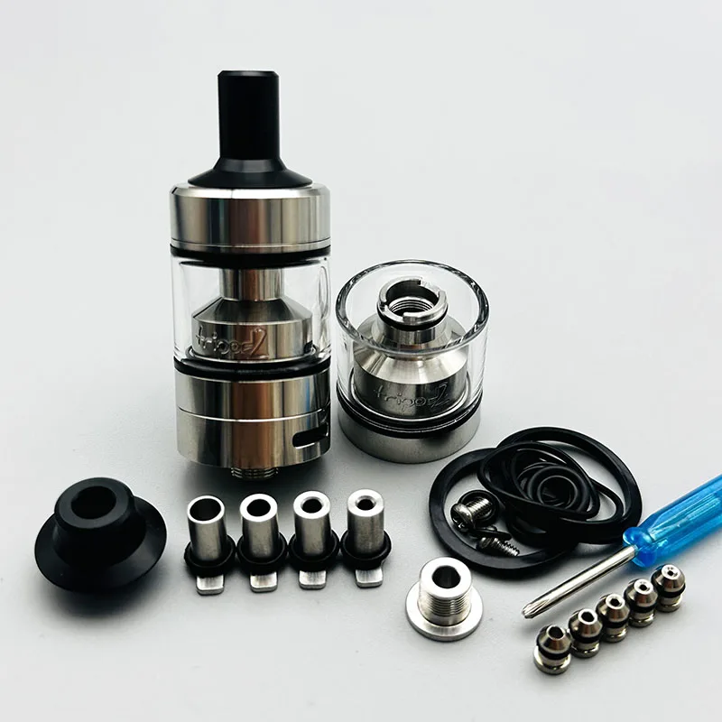 Vape ترايبود 2 RTA البخاخة 22 مللي متر 2.8 مللي قابلة لإعادة البناء ملء علوي لفائف واحدة 316SS MTL /DL خزان البخاخة مع 10 قطعة دبابيس الهواء