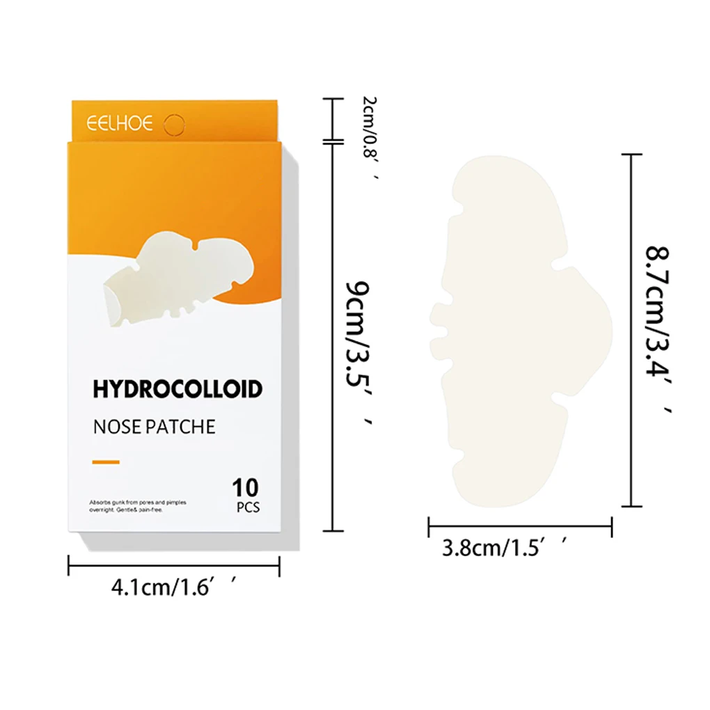 10 шт., патч для носа Поры, гидроколлоидный уход за кожей, красота, прыщи, пластыри, черная голова, бытовая Ночная прокладка