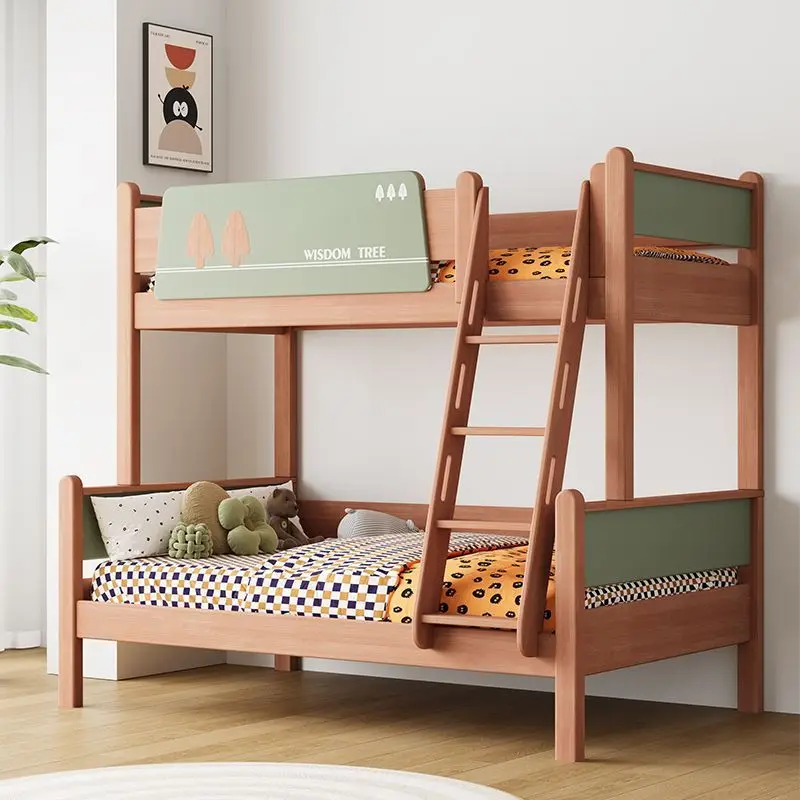 Retro all solid wood children's bed multi-functional up and down bed