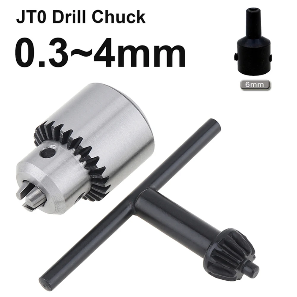 0.3-4mm JTO Drill Collet Chuck with 1/4\'\' Chuck Inner Hole Diameter Hexagon Key Wrench with JT0 Adapter for DIY Electric Drill