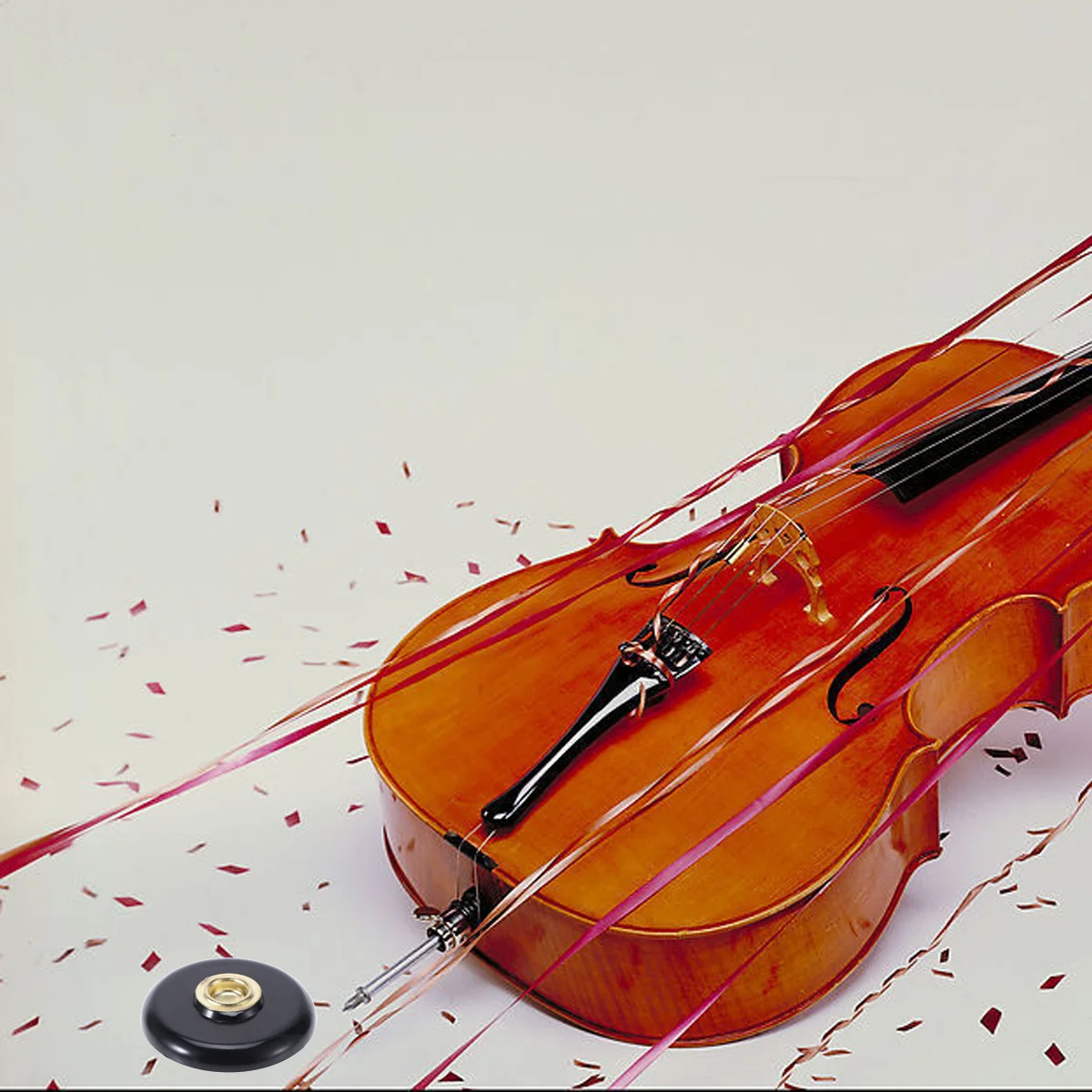 

Black Cello Bass End Pin Holder Solid Plastic Non Slip Rubber Base 9cm Diameter Floor Protector Anti Scratch Stop