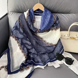 2023 novo design marca feminina cachecol moda impressão algodão primavera inverno quente cachecóis hijabs senhora pashmina foulard bandana xadrez