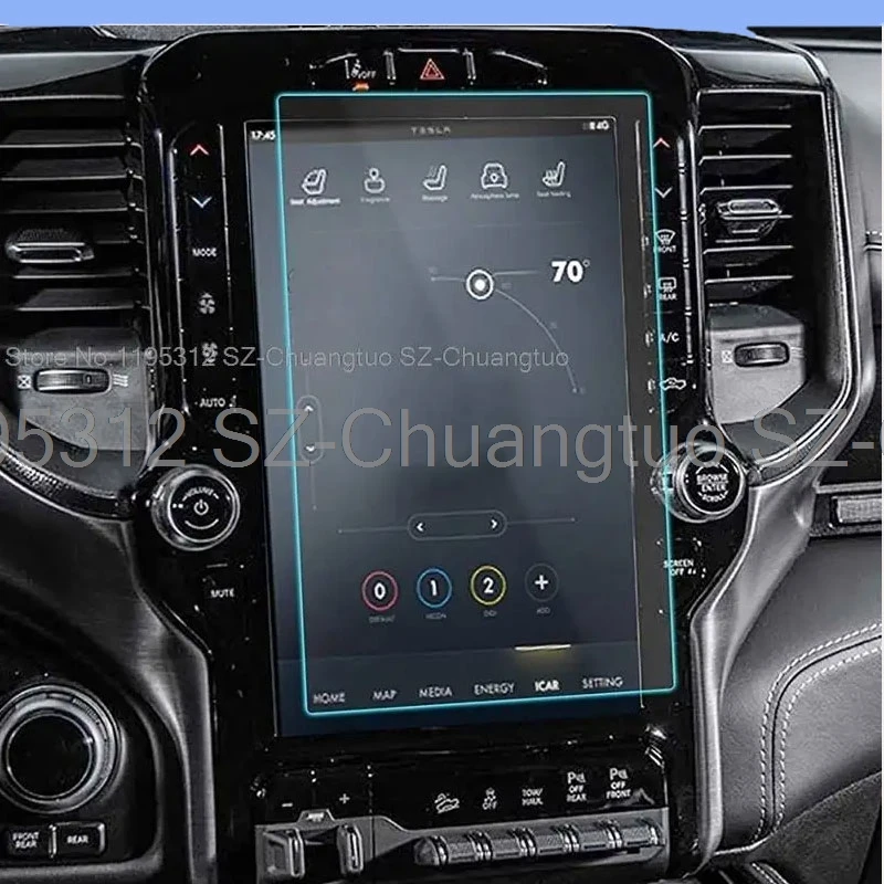 Tempered Glass screen  Protector for  Dodge Ram 1500 2500 3500 2019 2020 2021 12-Inch Car Navigation Touch-Screen