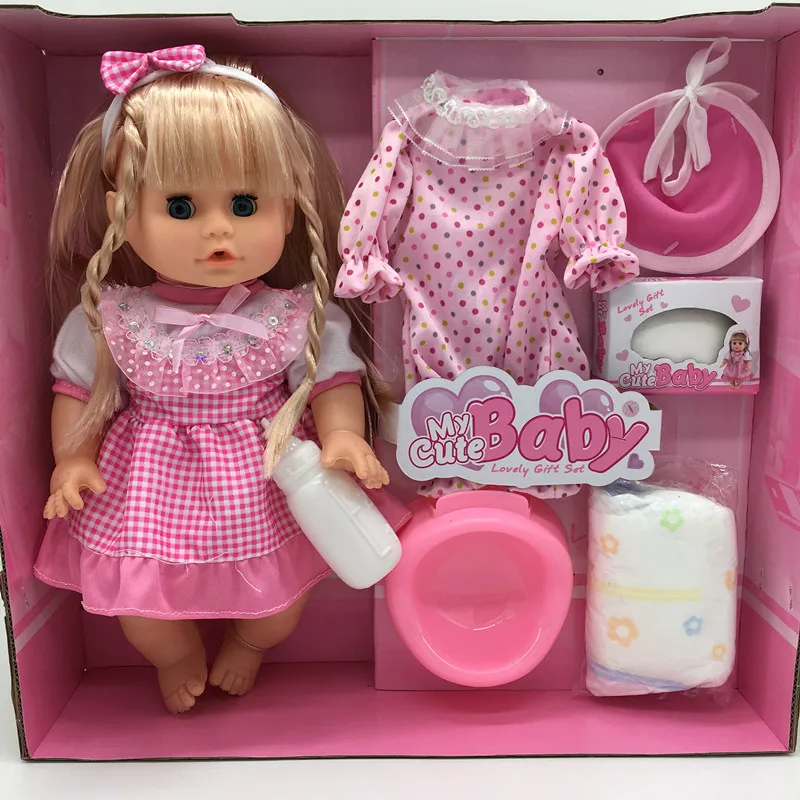 

32cm Simulation Talking Baby Model Blinking Feeding Drinking Urinating Talking Girl Doll Child Birthday Gift